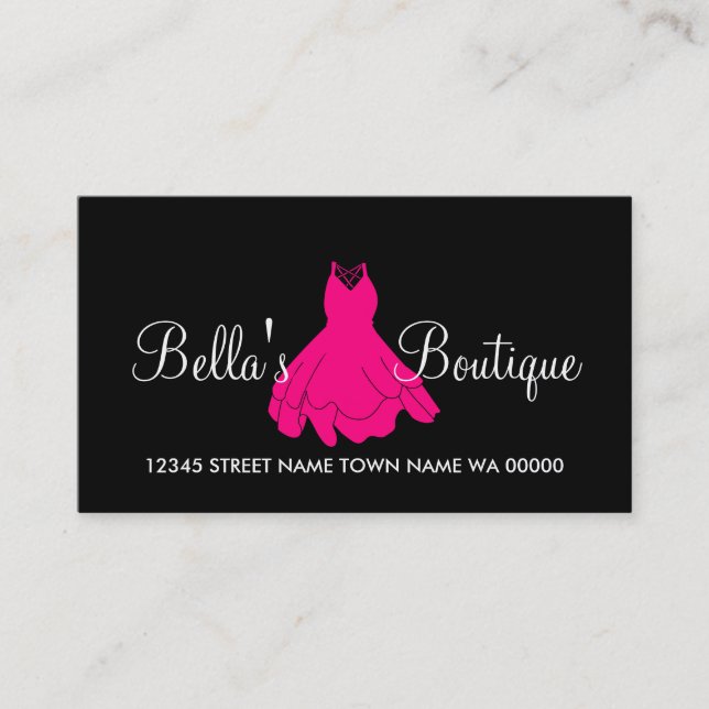 Clothing Boutique Shop Business Card (Front)