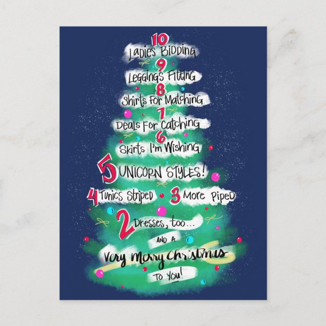 Clothing Christmas Countdown Holiday Postcard (Front)