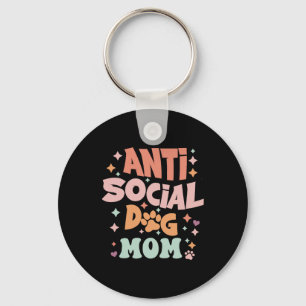 Clothing dog mum anti social dog mum dog owner key ring