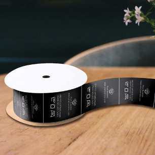 Clothing garment labels Care logos cotton black Satin Ribbon