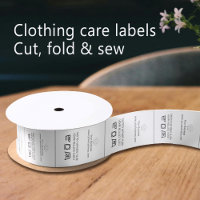 Clothing garment labels Care logos cotton white