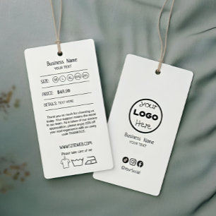 Clothing Hang Tag with Price & Logo   Double-Sided