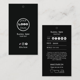 Clothing Hang Tag with Price & Logo   Double-Sided