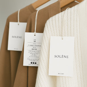 Clothing Hang Tag with Price, Size, Style & Social