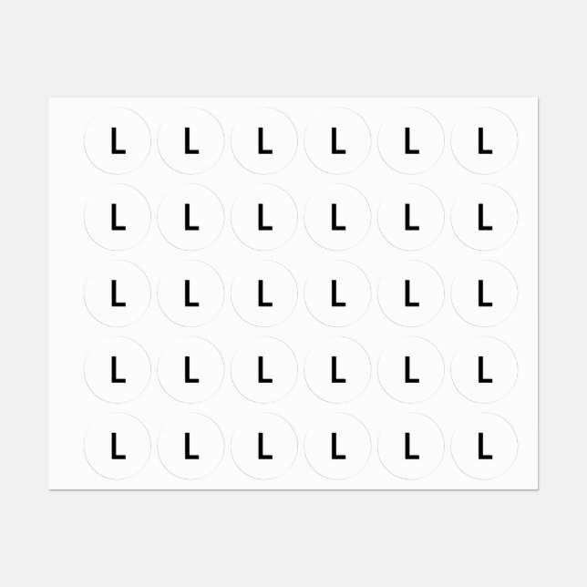 Clothing L Large Size Round Adhesive Labels for Cl (Sheet)