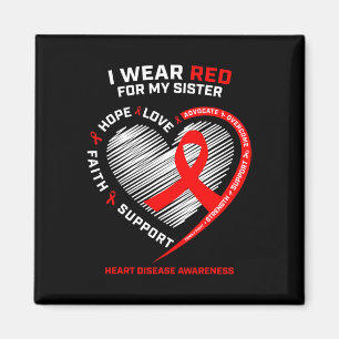 Clothing Men Women Sister Red Heart Disease Awaren Magnet