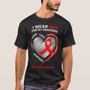 Clothing Products Red Grandson Heart Disease Aware T-Shirt