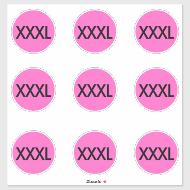 Clothing Size Stickers Labels (Sheet)