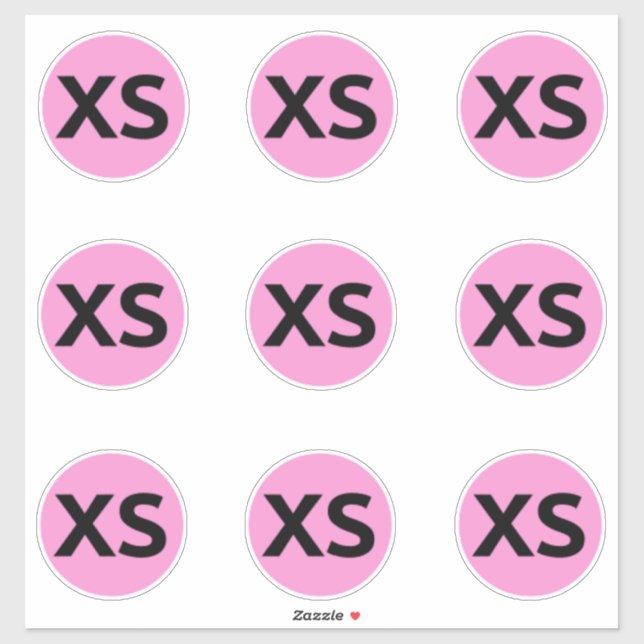 Clothing Size Stickers Labels (Sheet)