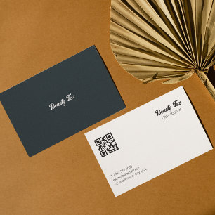 Clothing Store Black White Grey Grey Qr Code Business Card