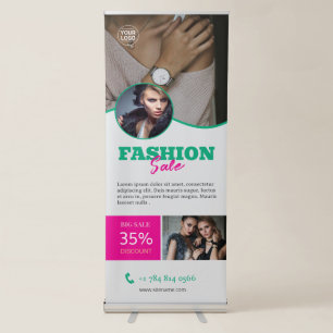 Clothing Store Custom Vertical Retractable Banner