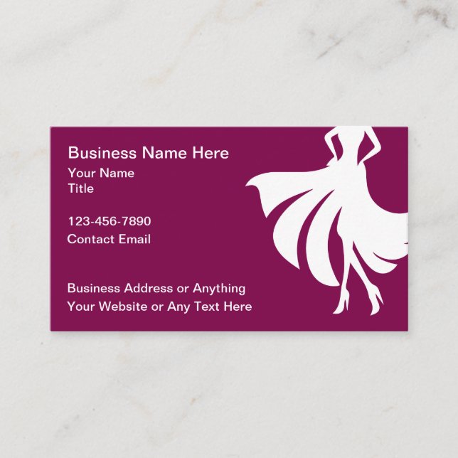 Clothing Store Fashion Theme Business Cards (Front)