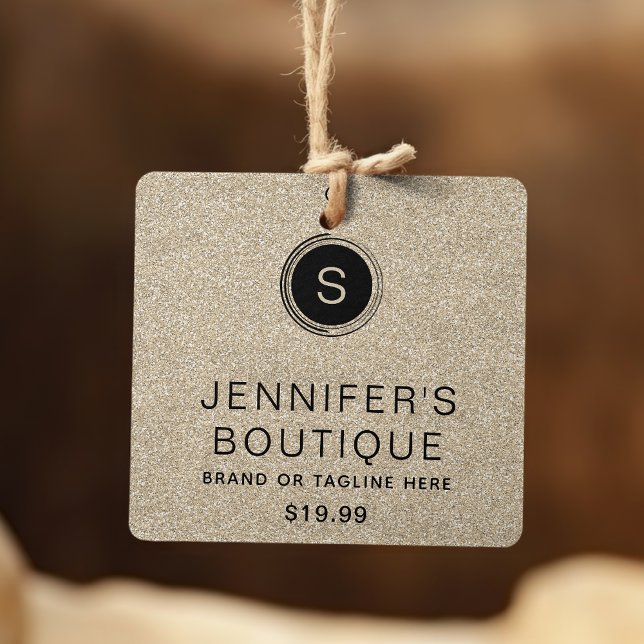 Clothing Tags Small Business Champagne Glitter (Creator Uploaded)
