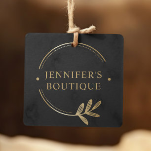 Clothing Tags Small Business Grey Gold Floral