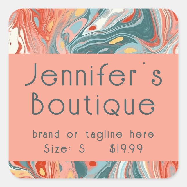 Clothing Tags Small Business Modern Abstract (Front)
