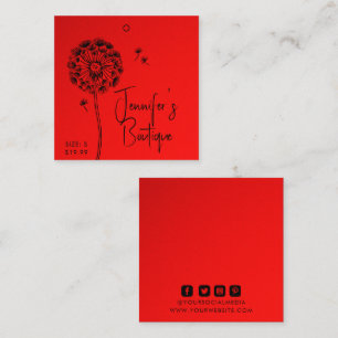 Clothing Tags Small Business Red Floral Price