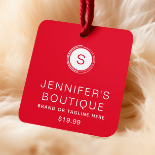 Clothing Tags Small Business Red White