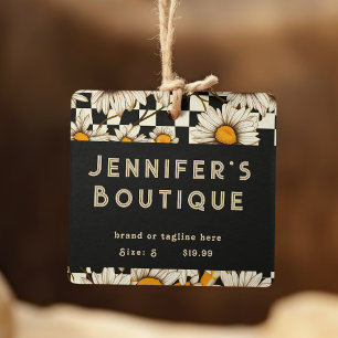 Clothing Tags Small Business Retro Groovy Daisy