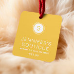 Clothing Tags Small Business Yellow White<br><div class="desc">Clothing Tags Small Business Yellow White Hang Swing Price Tags features your clothing size,  business name,  brand or tagline,  price,  social media information and website. Personalise by editing the text in the text boxes provided. Created by ©Evco Studio www.zazzle.com/store/evcostudio</div>