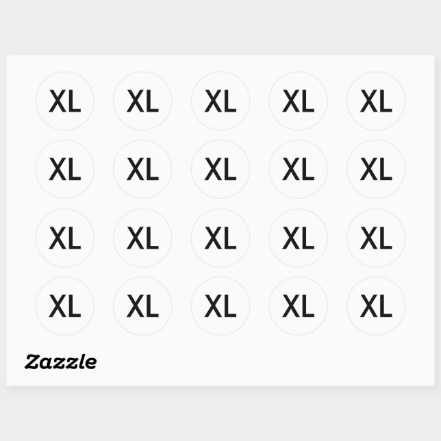 Clothing XL Large Size Labels for Clothes Apparel (Sheet)