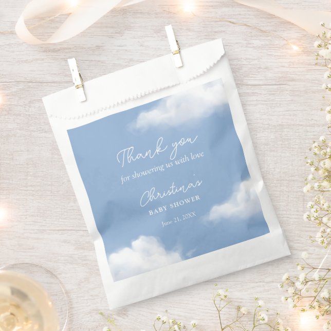 Cloud 9 Baby Shower Blue Favour Bags (Clipped)