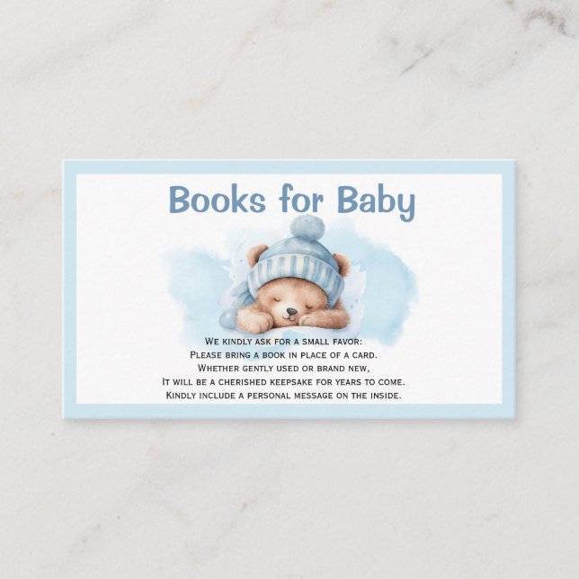   Cloud 9 Bear  Baby Shower Books for baby Card (Front)
