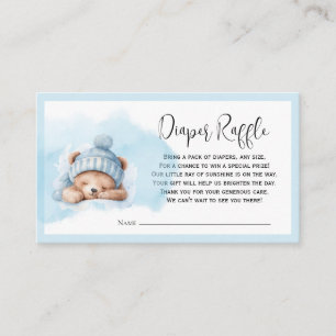   Cloud 9 Bear  Baby Shower  Diaper Raffle Card