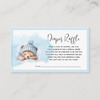 Cloud 9 Bear Baby Shower Diaper Raffle Card