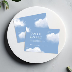 Cloud 9 Blue Baby Boy Shower Diaper Raffle Enclosure Card