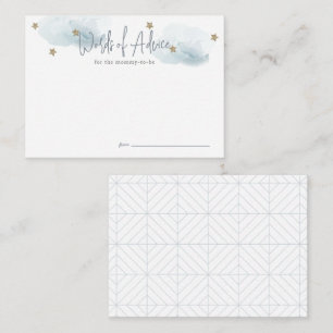 Cloud 9 Blue Baby Shower Advice Enclosure Card