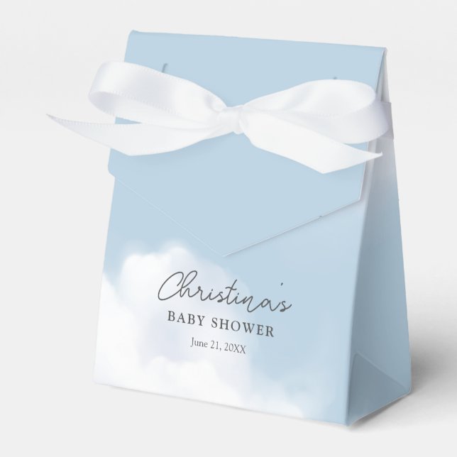 Cloud 9 Blue Baby Shower Favour Box (Front Side)