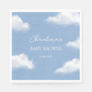 Cloud 9 Blue Baby Shower Personalised Napkin