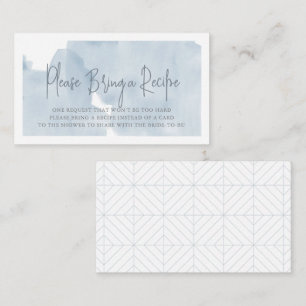 Cloud 9 Blue Sky Bridal Shower Recipe Request Enclosure Card