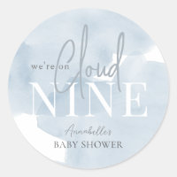Cloud 9 Blue Sky Watercolor Boy Baby Shower