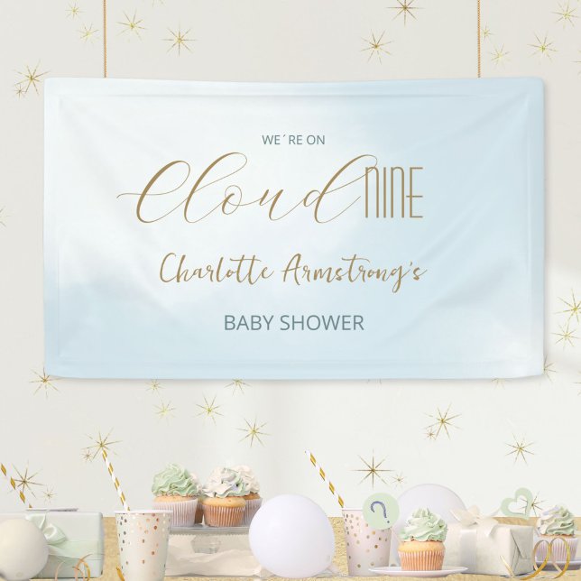 Cloud 9 Celestial Blue Baby Shower Banner (Cloud 9 Celestial Blue Baby Shower Banner ©Susanne Sachers - Sunny Mind 🌞)