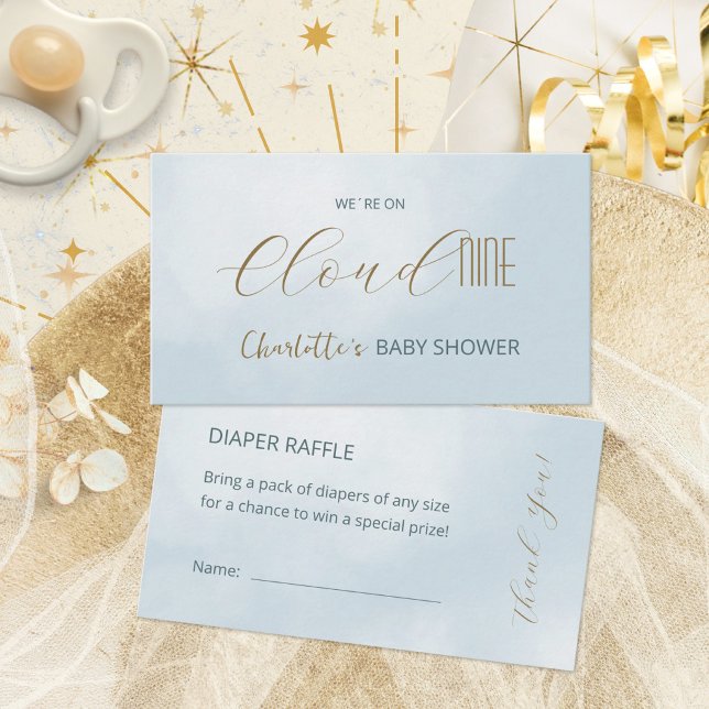 Cloud 9 Celestial Blue Baby Shower Diaper Raffle Enclosure Card (Cloud 9 Celestial Blue Baby Shower Diaper Raffle Enclosure Card ©Susanne Sachers - Sunny Mind 🌞)