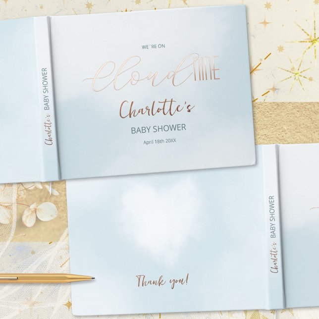 Cloud 9 Celestial Blue Baby Shower Guest Book (Cloud 9 Celestial Blue Baby Shower Foil Guest Book ©Susanne Sachers - Sunny Mind 🌞)