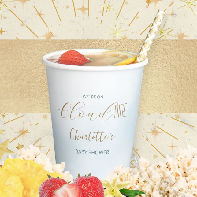 Cloud 9 Celestial Blue Baby Shower Paper Cups (Cloud 9 Celestial Blue Baby Shower Paper Cups ©Susanne Sachers - Sunny Mind 🌞)