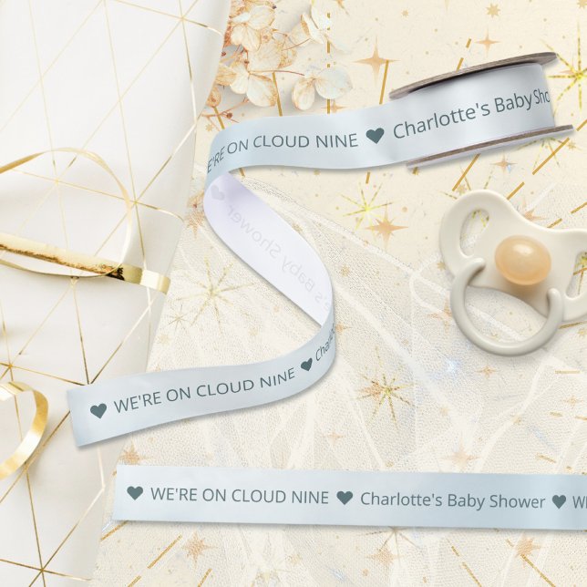 Cloud 9 Celestial Blue Baby Shower Satin Ribbon (Cloud 9 Celestial Blue Baby Shower Satin Ribbon ©Susanne Sachers - Sunny Mind 🌞)