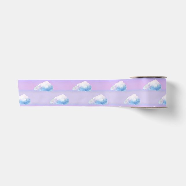 Cloud 9 Cloudy Purple and Blue Satin Ribbon (Front)