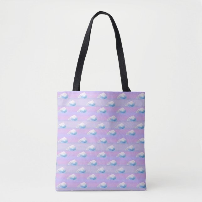 Cloud 9 Cloudy Purple and Blue Tote Bag (Front)