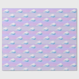 Cloud 9 Cloudy Purple and Blue Wrapping Paper