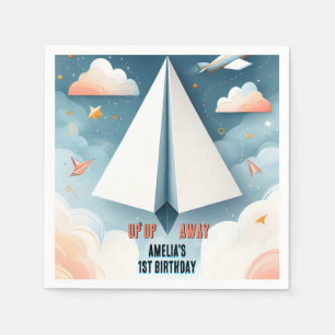 Cloud 9 Fly Kids Sky Joy Aeroplane 1st Birthday Napkin