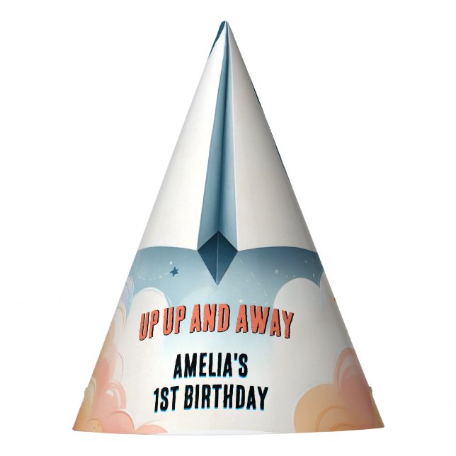 Cloud 9 Fly Kids Sky Joy Aeroplane 1st Birthday Party Hat (Front)