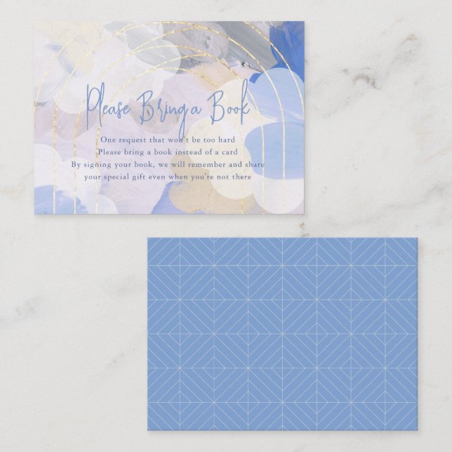 Cloud 9 Gouache Baby Shower Please Bring a Book Enclosure Card (Front/Back)