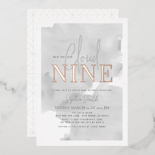 Cloud 9 Grey Sky Watercolor Baby Shower