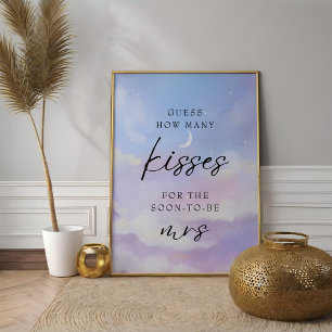 Cloud 9 Guess How Many Kisses Bridal Shower Game Poster