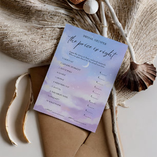 Cloud 9 Guess the Right Price Bridal Shower Game Invitation