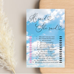 Cloud 9 He Said She Said Guess Who Said It Game