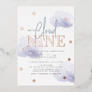 Cloud 9 Lavender Clouds Watercolor Boy Baby Shower